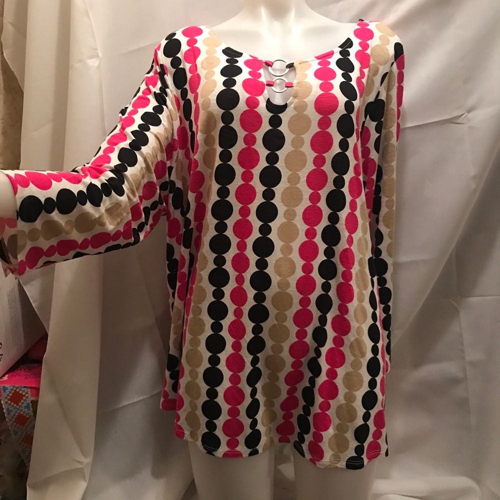 Ruby Rd. Multicolor Polka Dot Blouse